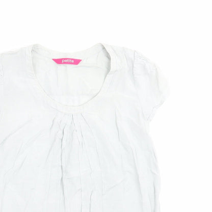 F&F Womens Blue Polyester Basic T-Shirt Size 6 Scoop Neck