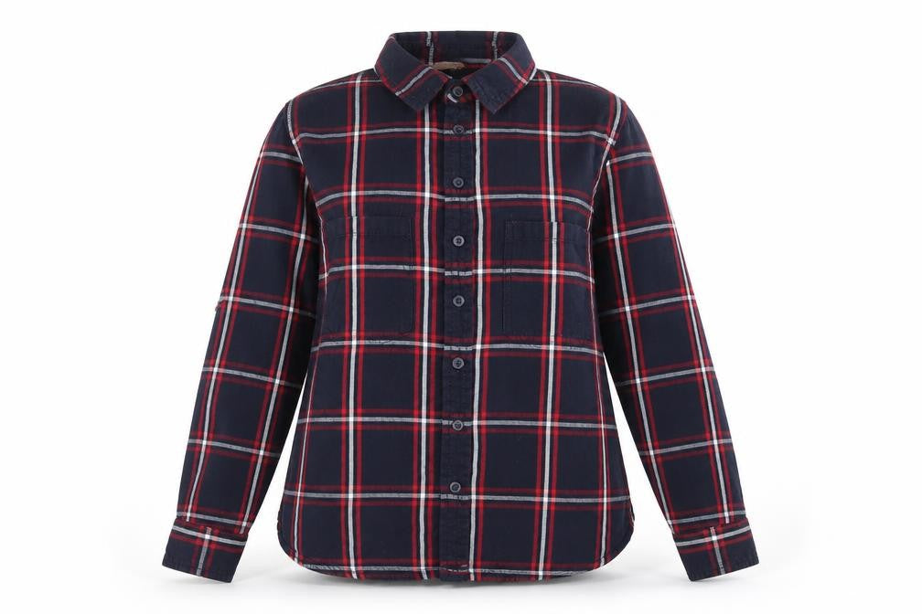 Avenue Womens Blue Plaid Viscose Basic Button-Up Size 8 Collared