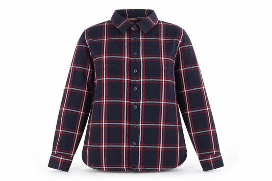 Avenue Womens Blue Plaid Viscose Basic Button-Up Size 8 Collared