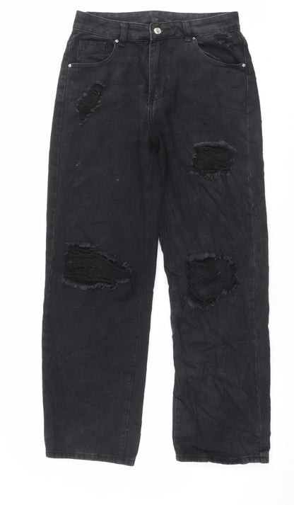 SheIn Womens Black Polyester Mom Jeans Size M L29 in Regular Button