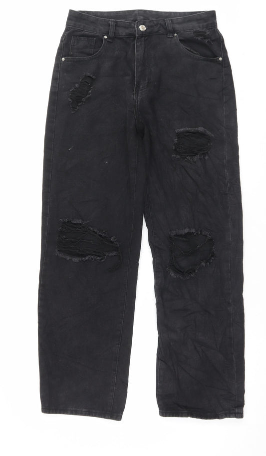 SheIn Womens Black Polyester Mom Jeans Size M L29 in Regular Button