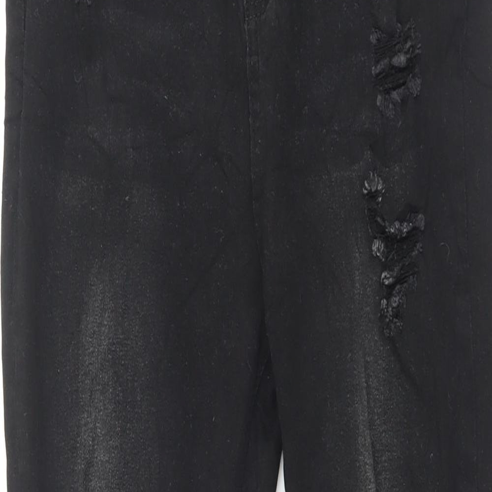 SheIn Womens Black Cotton Skinny Jeans Size M L26 in Regular Button