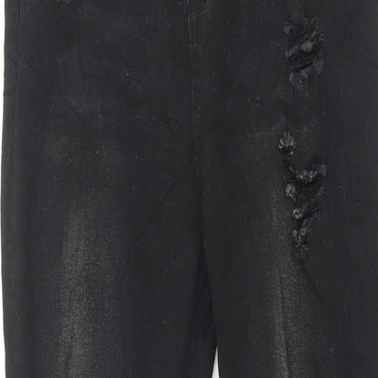 SheIn Womens Black Cotton Skinny Jeans Size M L26 in Regular Button