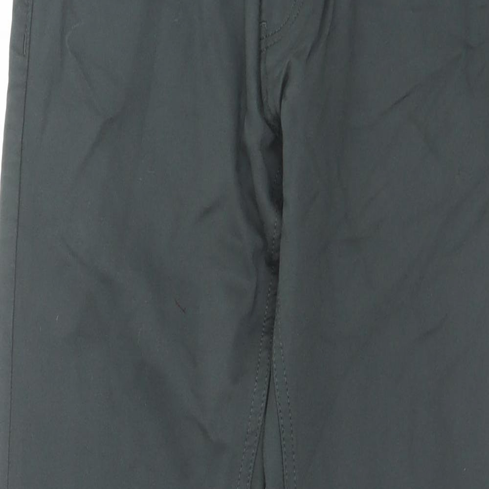 Marks and Spencer Mens Green Cotton Straight Jeans Size 28 in L29 in Slim Button