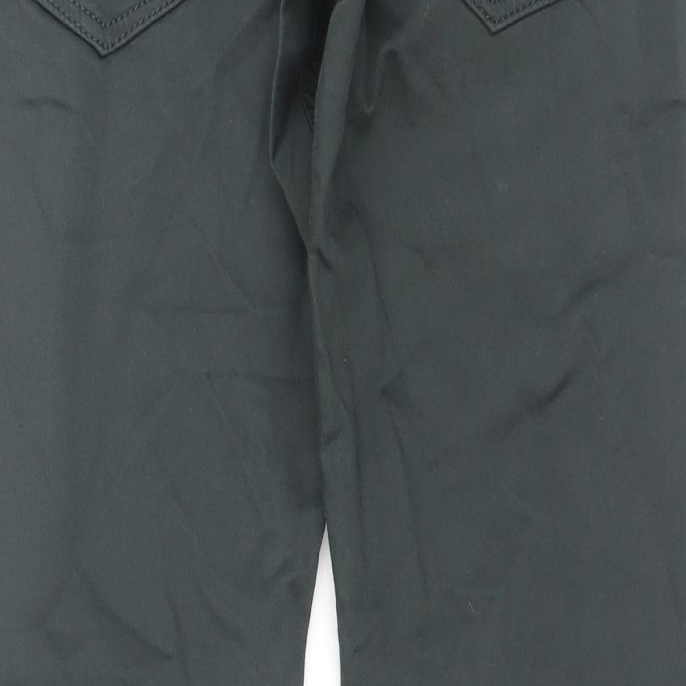 Marks and Spencer Mens Green Cotton Straight Jeans Size 28 in L29 in Slim Button