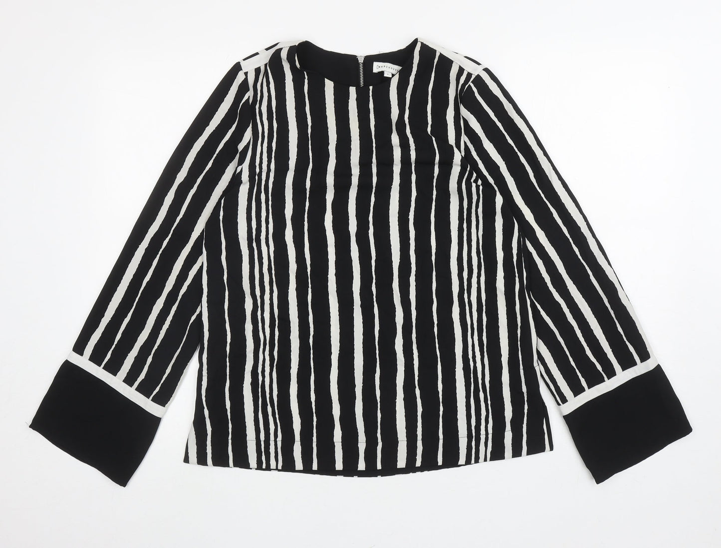 Womens UK Size 8 Warehouse Black Basic Blouse