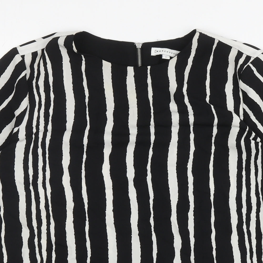 Womens UK Size 8 Warehouse Black Basic Blouse