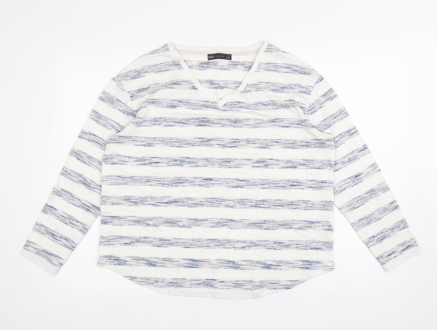 Womens UK Size 14 Marks and Spencer White Pullover Jumper