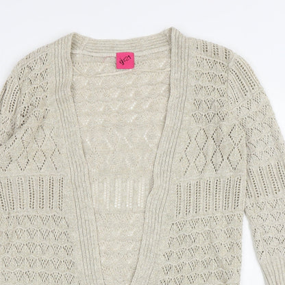 George Womens Beige V-Neck Cotton Cardigan Jumper Size 10