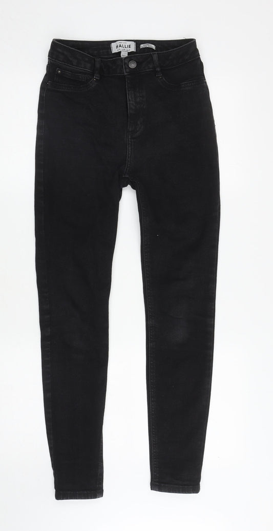 New Look Womens Black Cotton Skinny Jeans Size 10 L27.5 in Regular Zip