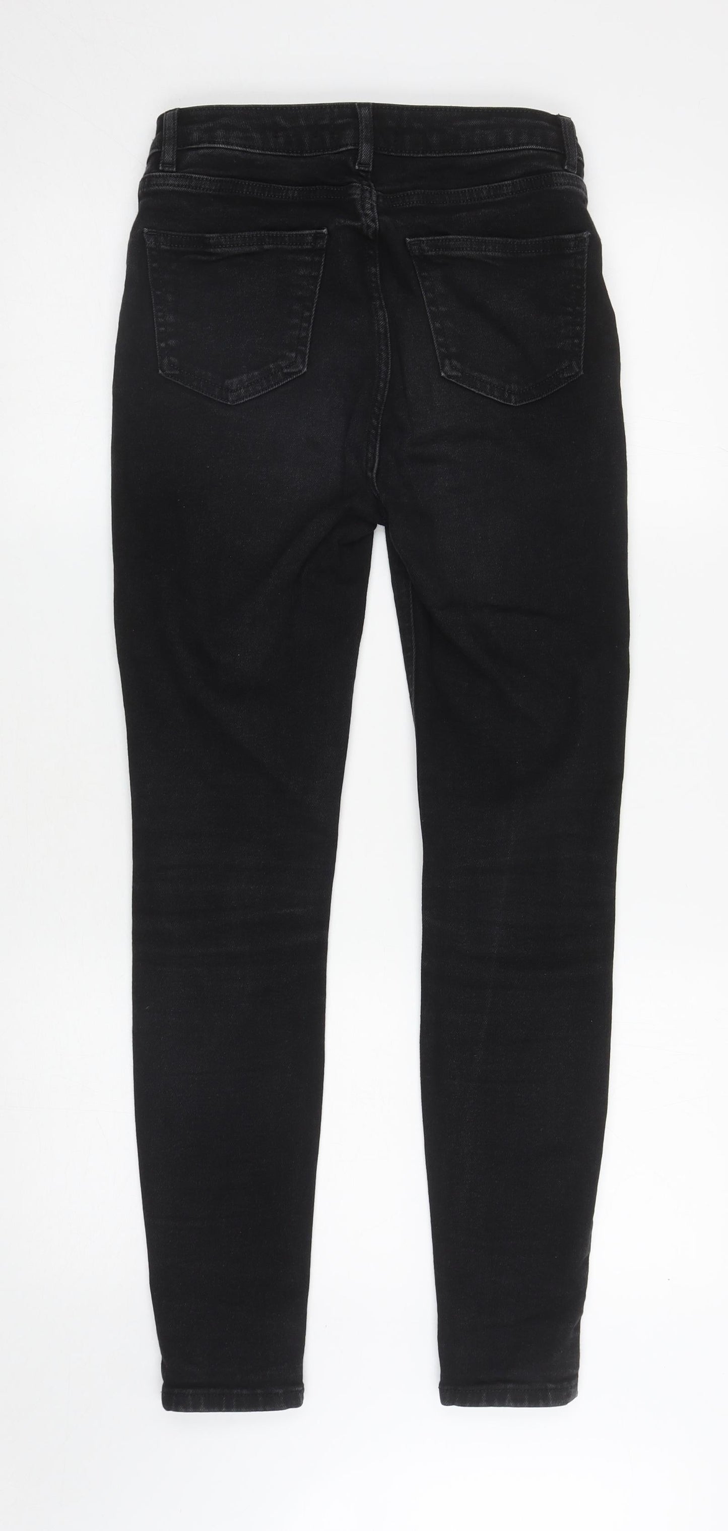 New Look Womens Black Cotton Skinny Jeans Size 10 L27.5 in Regular Zip