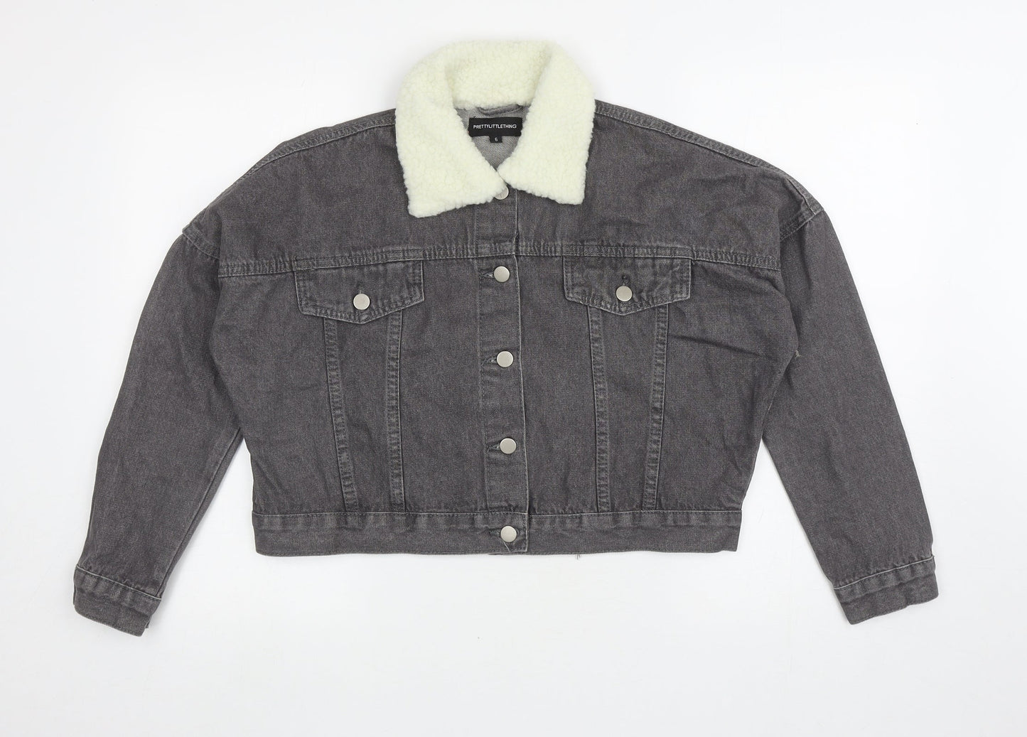 Womens UK Size 6 PRETTYLITTLETHING Grey Jacket