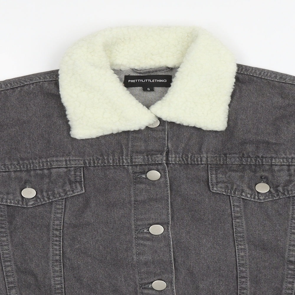 Womens UK Size 6 PRETTYLITTLETHING Grey Jacket