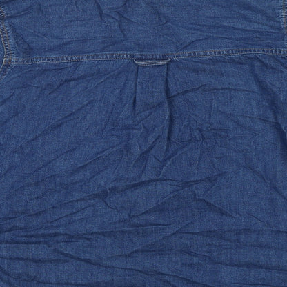 Womens UK Size 6 Marks and Spencer Blue Basic Button-Up