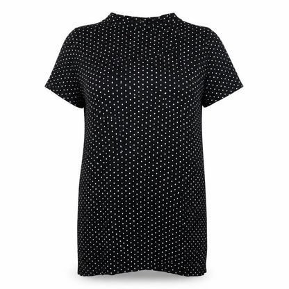 PRETTYLITTLETHING Womens Black Polka Dot Viscose Slip Dress Size 12 Roll Neck Pullover