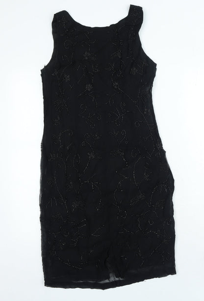 Principles Womens Black Viscose Mini Size 12 Round Neck Zip