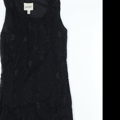 Principles Womens Black Viscose Mini Size 12 Round Neck Zip