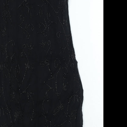 Principles Womens Black Viscose Mini Size 12 Round Neck Zip