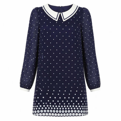 Be Beau Womens Blue Polka Dot Polyester A-Line Size 12 Collared Zip