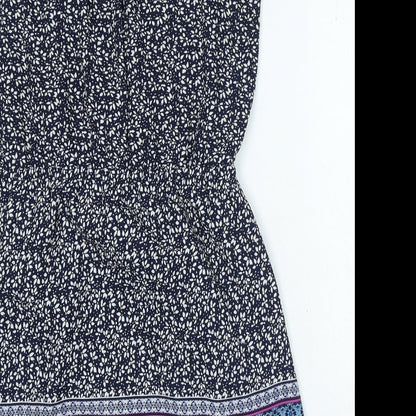 Gap Womens Blue Geometric Polyester A-Line Size M V-Neck Pullover - Elasticated Waist