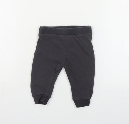 F&F Baby Grey Cotton Jogger Leggings Size 6-9 Months Drawstring - Mickey Mouse