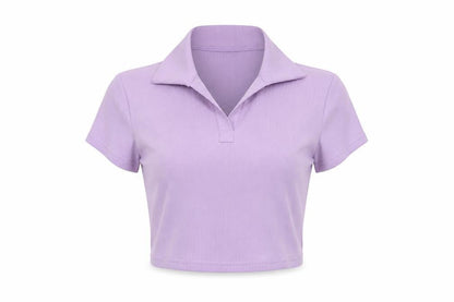 Womens UK Size XS SheIn Purple Cropped Polo