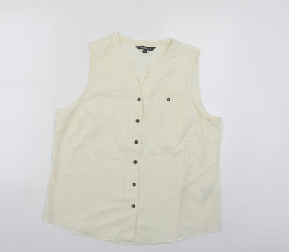 Womens UK Size 16 Bonmarché Ivory Basic Button-Up