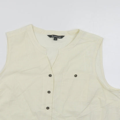 Womens UK Size 16 Bonmarché Ivory Basic Button-Up