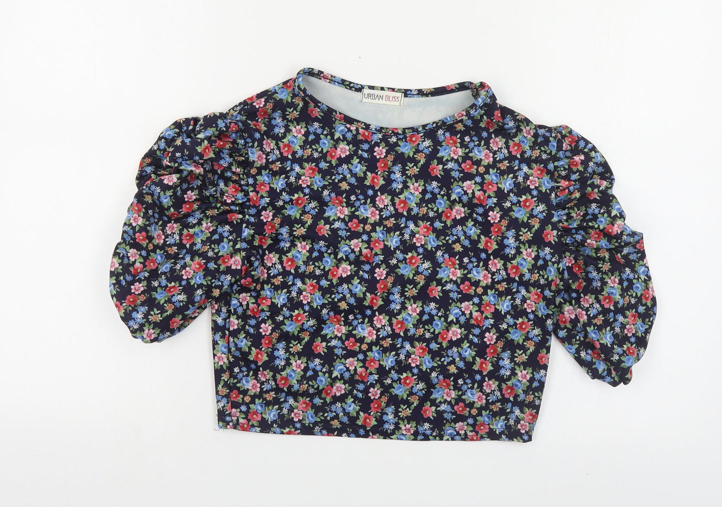 Womens UK Size 10 Urban Bliss Multicoloured Cropped T-Shirt