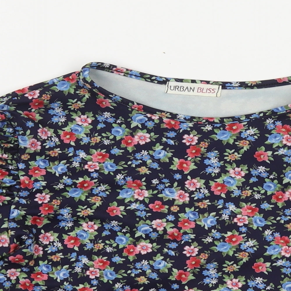 Womens UK Size 10 Urban Bliss Multicoloured Cropped T-Shirt