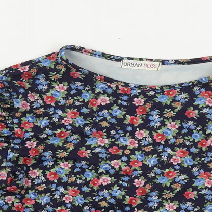 Womens UK Size 10 Urban Bliss Multicoloured Cropped T-Shirt