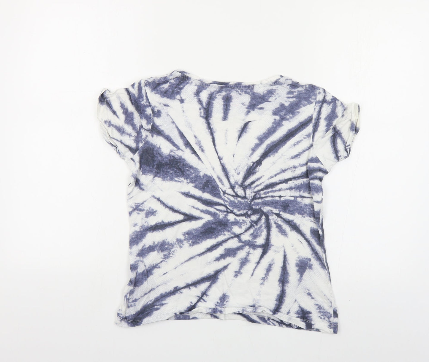 Primark Girls Multicoloured Geometric Cotton Pullover T-Shirt Size 11-12 Years Round Neck Pullover - Slogan