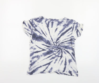 Primark Girls Multicoloured Geometric Cotton Pullover T-Shirt Size 11-12 Years Round Neck Pullover - Slogan