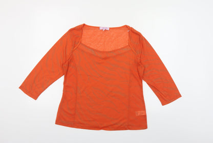 Womens UK Size 14 Per Una Orange Basic Blouse