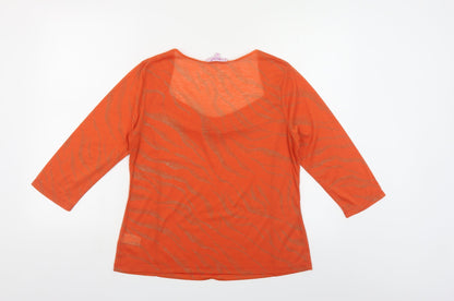 Womens UK Size 14 Per Una Orange Basic Blouse