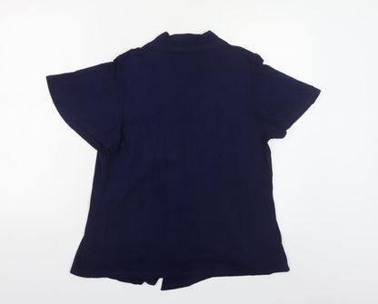 Womens UK Size 14 Marks and Spencer Blue Basic Blouse