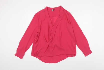 Womens UK Size 14 Intuition Pink Basic Blouse
