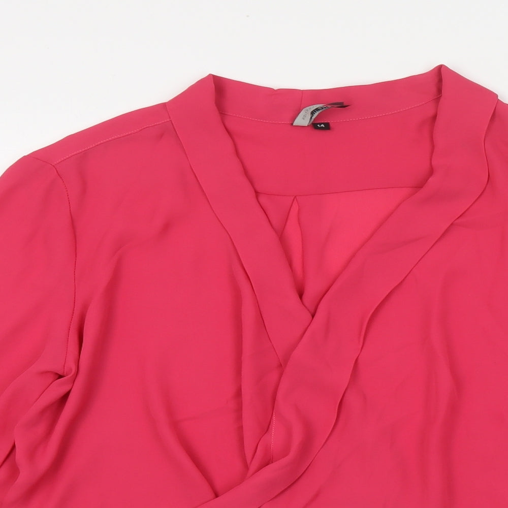 Womens UK Size 14 Intuition Pink Basic Blouse