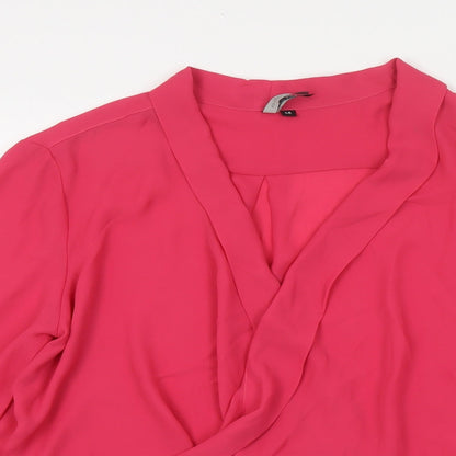 Womens UK Size 14 Intuition Pink Basic Blouse