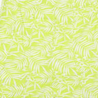 Autonomy Womens Green Floral Linen Flare Skirt Size 18 Zip