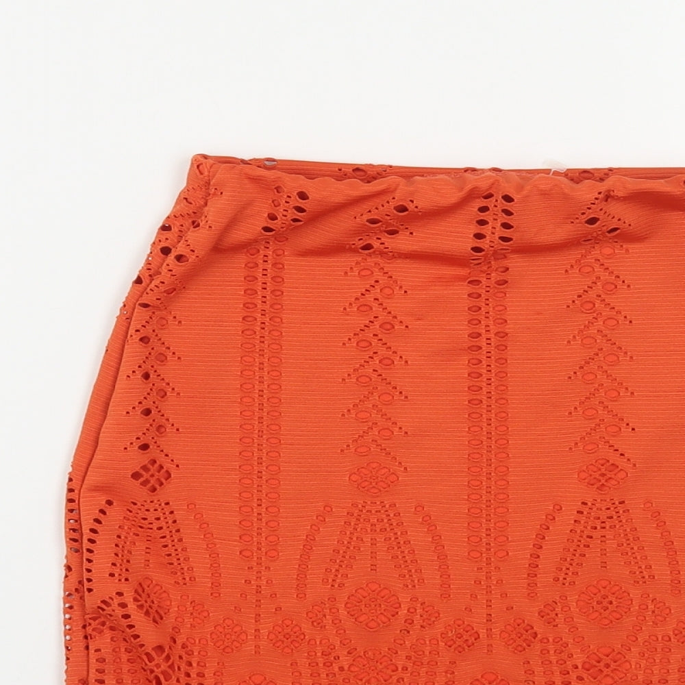 Missguided Womens Orange Polyester Mini Skirt Size 4