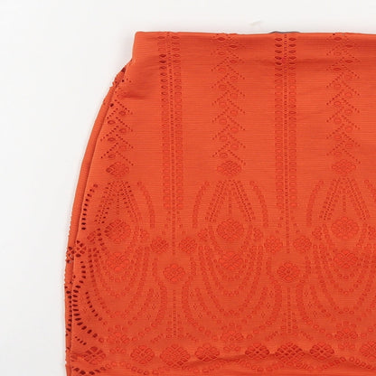 Missguided Womens Orange Polyester Mini Skirt Size 4