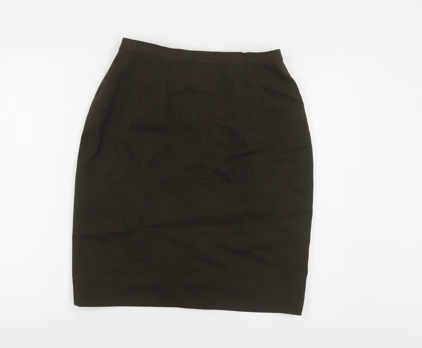 Loretta Bloom Womens Green Polyester Straight & Pencil Skirt Size 14 Button