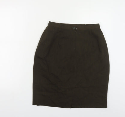 Loretta Bloom Womens Green Polyester Straight & Pencil Skirt Size 14 Button