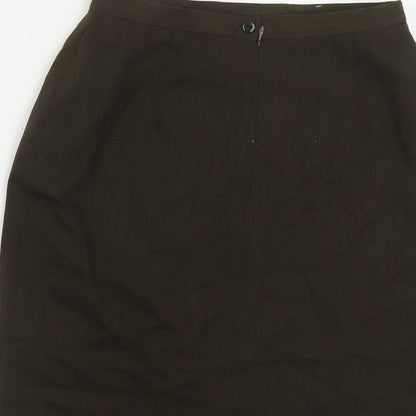 Loretta Bloom Womens Green Polyester Straight & Pencil Skirt Size 14 Button