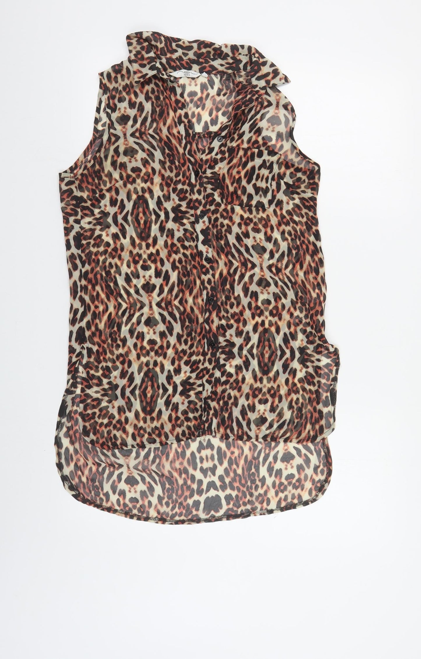 Womens UK Size 8 New Look Multicoloured Tunic Button-Up