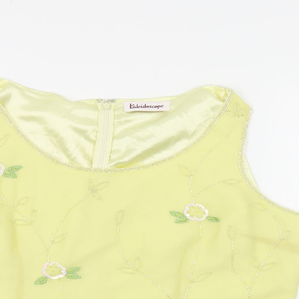 Womens UK Size 16 Kaleidoscope Yellow Basic Tank