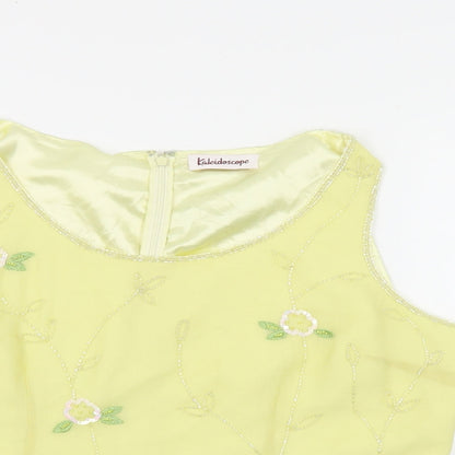 Womens UK Size 16 Kaleidoscope Yellow Basic Tank