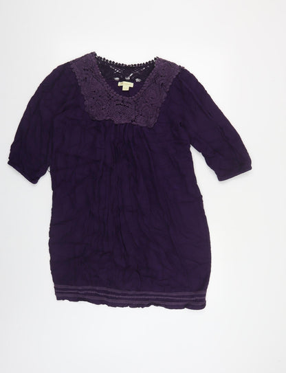 Womens UK Size 12 Monsoon Purple Tunic Blouse