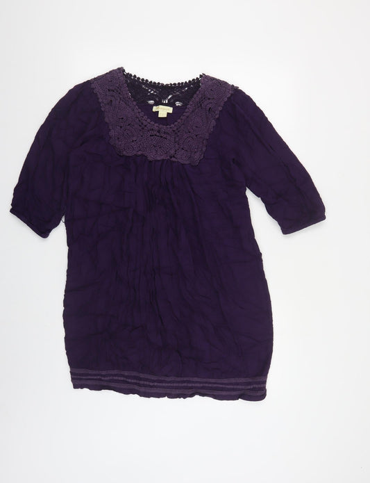 Womens UK Size 12 Monsoon Purple Tunic Blouse